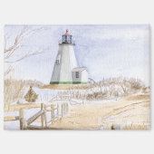 Plymought Lighthouse Watercolor マグネット (正面)