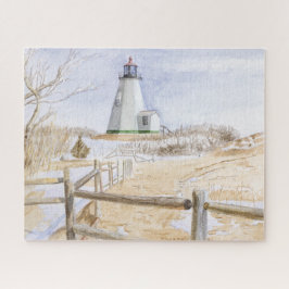 Plymought Lighthouse Watercolor 520pc Puzzle ジグソーパズル