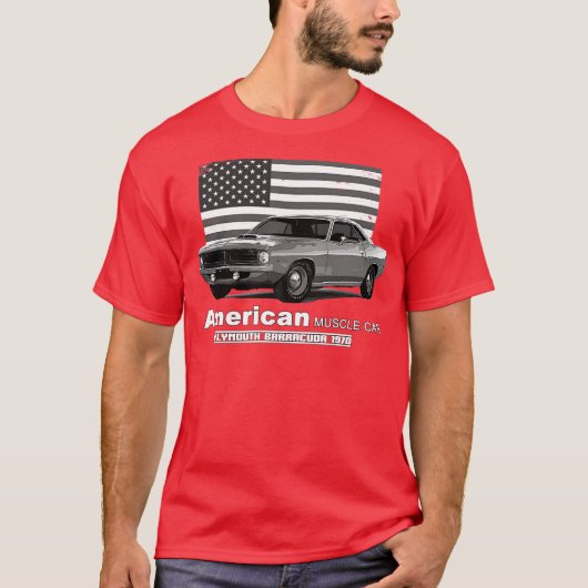 Plymouth Barracuda American Muscle 60s 70s Old is  Tシャツ (正面)
