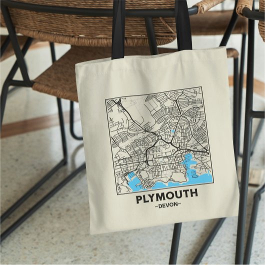 Plymouth, Devon City Map Tote Bag トートバッグ