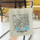 Plymouth, Devon City Map Tote Bag トートバッグ