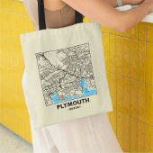 Plymouth, Devon City Map Tote Bag トートバッグ