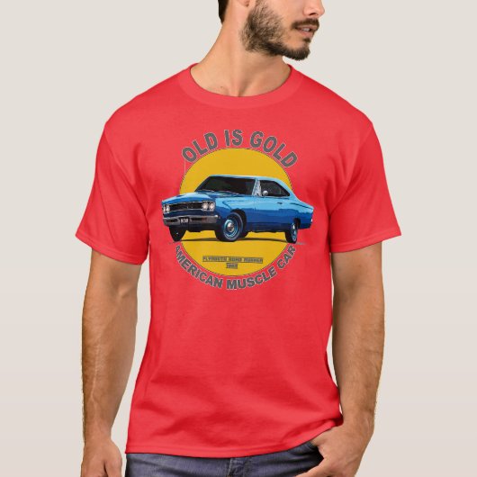 Plymouth Road Runner American Muscle 60s 70s Old i Tシャツ (正面)