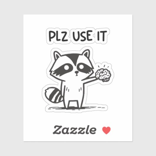 Plz Use It - Racoon おもしろい Iinttic シール (シート)