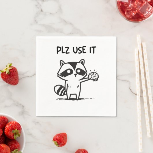 Plz Use It - Racoon おもしろい Iinttic スタンダードカクテルナプキン (インサイチュ)