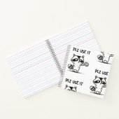 Plz Use It - Racoon おもしろい Iinttic ノートブック (内部)