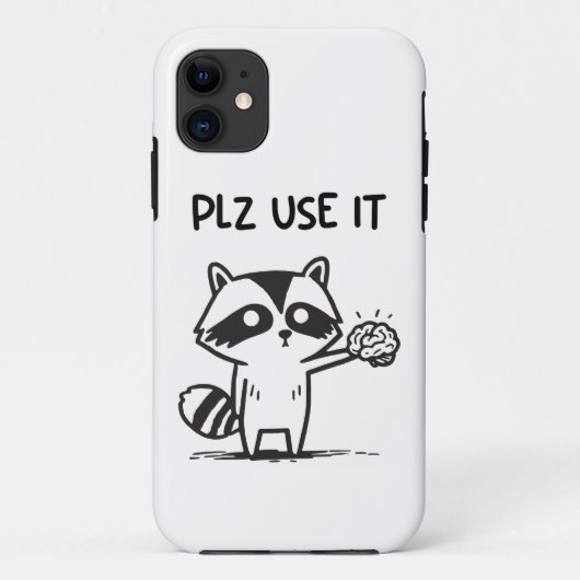 Plz Use It - Racoon おもしろい Iinttic Case-Mate iPhoneケース (裏面)