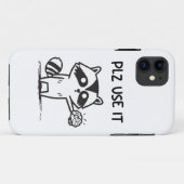 Plz Use It - Racoon おもしろい Iinttic Case-Mate iPhoneケース (裏面(横))