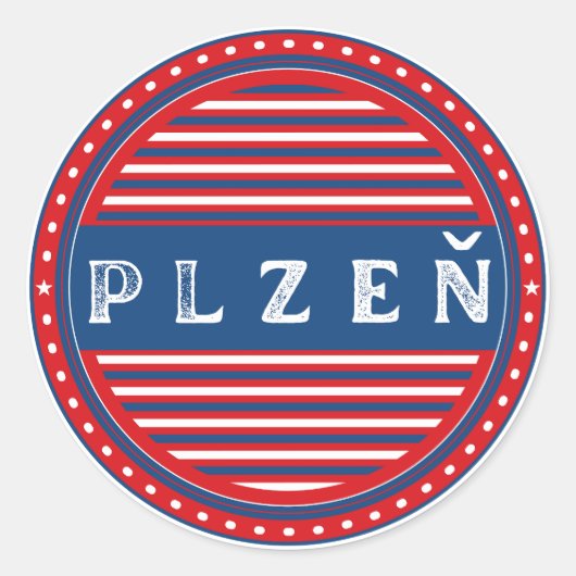 Plzen City Pride Emblem – Czech Identity ラウンドシール (正面)