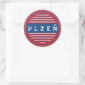 Plzen City Pride Emblem – Czech Identity ラウンドシール (バッグ)