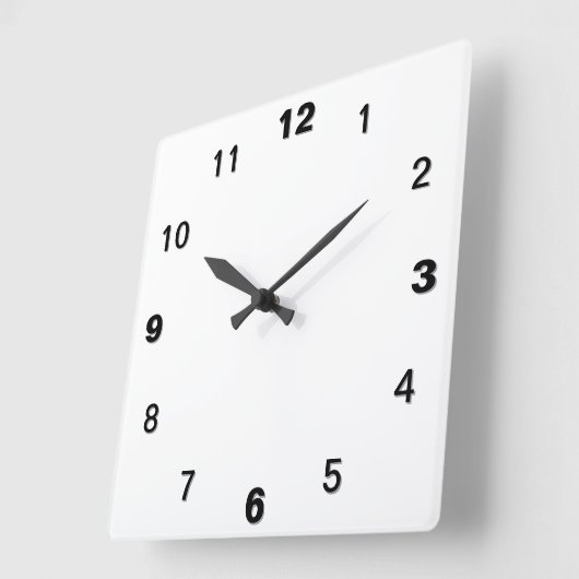 PMクロック – シンプル スクエア壁時計 (傾斜)