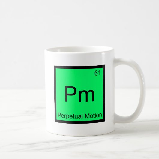 Pm - 永続的な動き 化学元素記号Tシャツ コーヒーマグカップ (右)