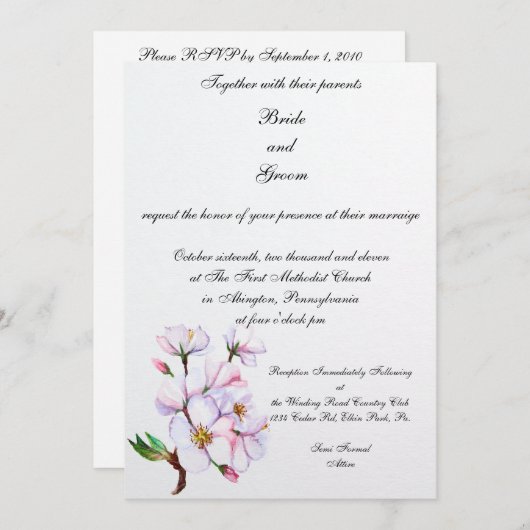 PMACアールソンさくらんぼブロッサム結婚式招待状 招待状 (正面/裏面)