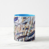 PMACarlsonのターコイズはマグに羽をつけます マグカップ (中央)