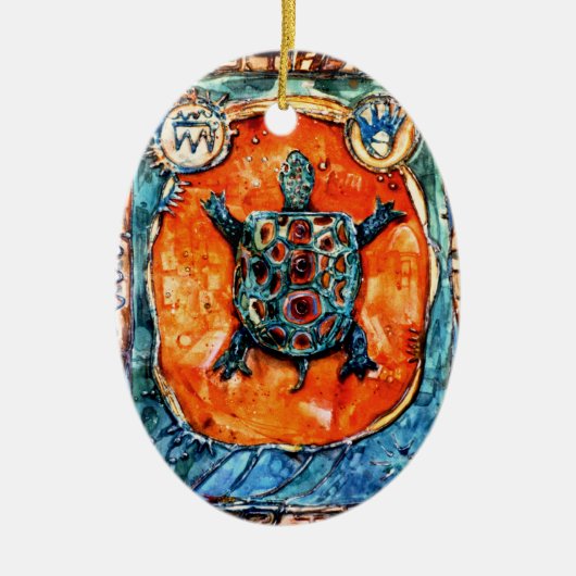 PMACarlsonの兄弟のカメのオーナメント セラミックオーナメント (正面)