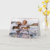 PMACarlsonの馬の岩石彫刻カード カード (黄色い花)