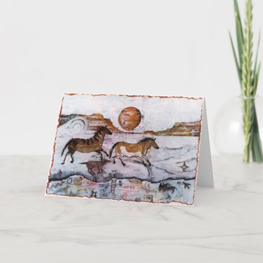 PMACarlsonの馬の岩石彫刻カード カード (正面)