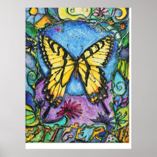 PMACarlson Tiger Butterflyポスター ポスター