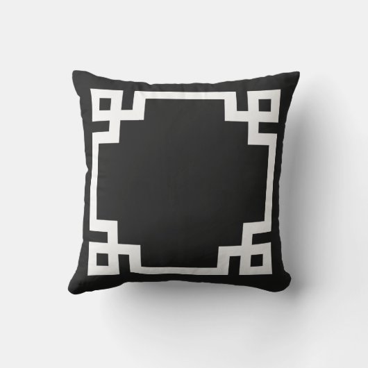 PMB白黒ギリシャ語鍵スクリプトモノグラム アウトドアクッション (裏面)