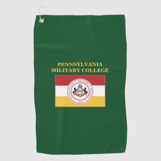 PMC旗ロゴ付きゴルフタオル（緑） ゴルフタオル (正面)