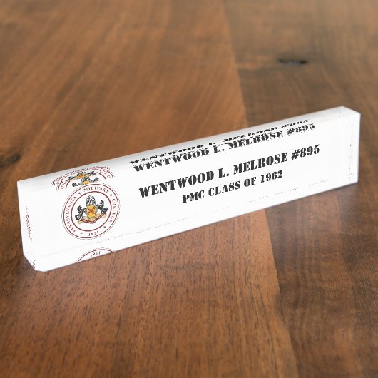 PMC机用ネームプレート(クラシックPMCシール付き)(BLK文字) デスクネームプレート (側面)