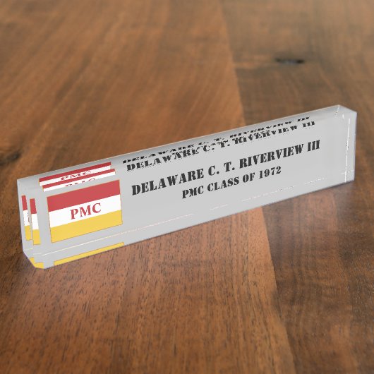 PMC机用ネームプレート(PMCフラグ付き)(BLK文字) デスクネームプレート (側面)