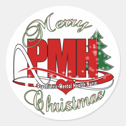 PMH精神科精神衛生ナースクリスマス ラウンドシール (正面)
