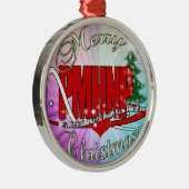 PMHNPのクリスマスの精神医学の精神衛生のナース メタルオーナメント (右)