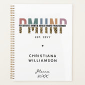 PMHNPレオパード印刷の精神科的精神健康NP プランナー手帳 (正面)