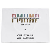 PMHNPレオパード印刷の精神科的精神健康NP ラージペーパーバッグ (正面)