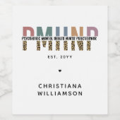 PMHNPレオパード印刷の精神科的精神健康NP ワインラベル (シングルラベル)