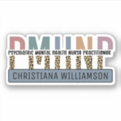 PMHNP精神科パーソナライズされた精神科精神保健ナース シール (正面)