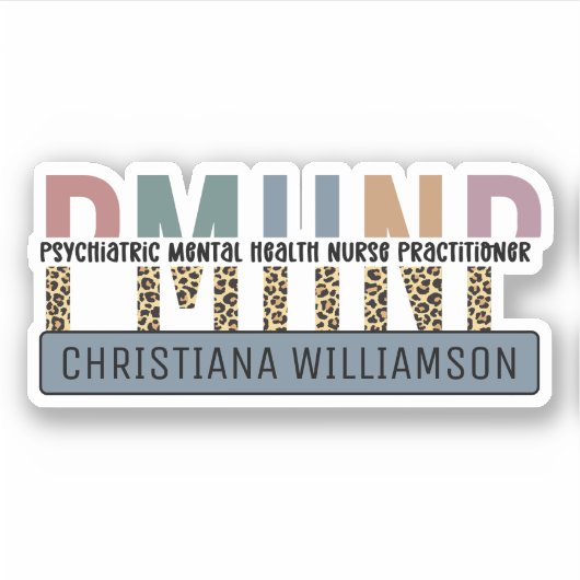 PMHNP精神科パーソナライズされた精神科精神保健ナース シール (正面)