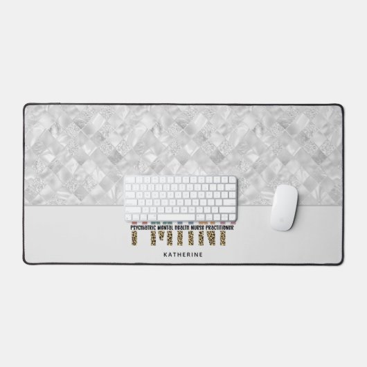 PMHNP精神科パーソナライズされた精神科精神保健ナース デスクマット (キーボード&マウス)