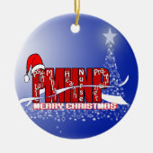 PMHNP -精神医学および精神衛生のナースのクリスマス セラミックオーナメント (正面)