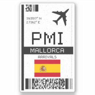 PMIマヨルカボーディングパス – スペイン旅行 シール