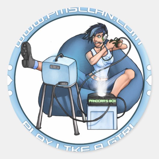 PMSのステッカーの諸悪の根源の青2 ラウンドシール (正面)