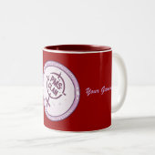 PMSのマグの紫色のロゴ2 ツートーンマグカップ (正面右)