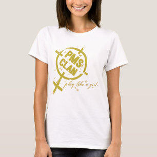 PMSのワイシャツの金ゴールドのロゴ Tシャツ
