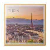 PMT001 TURIN日没 – ピエモンテ – イタリア –  タイル (正面)