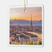 PMT001 TURIN at sunset, Piedmont,イタリア, セラミックオーナメント (左)
