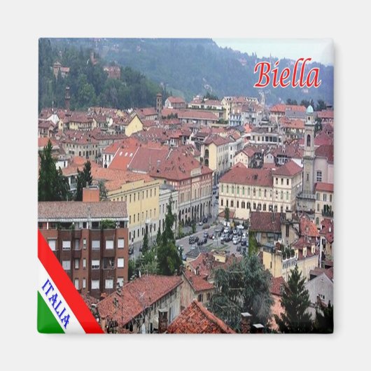 PMT002 BIELLA, Piedmont,イタリア,冷蔵庫 マグネット (正面)