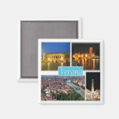 PMT003 VERONA – モザイク – ピエモンテ – イタリア – 冷蔵庫 マグネット (正面/裏面)