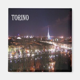 PMT005 TURIN at Night, Piedmont,イタリア,冷蔵庫 マグネット