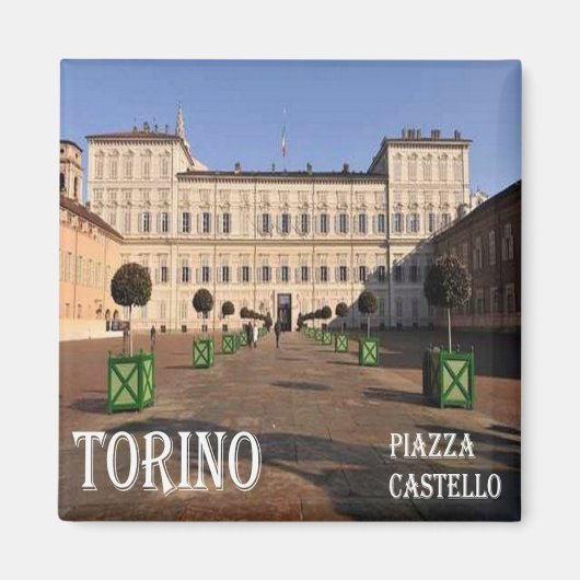 PMT010 TURIN, Piazza Castello，イタリア，冷蔵庫 マグネット (正面)