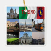 PMT012トリノ,モザイク,ピエモンテ,イタリア, セラミックオーナメント (正面)