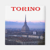 PMT013 TURIN, The Mole Antonelliana,冷蔵庫 マグネット (正面)