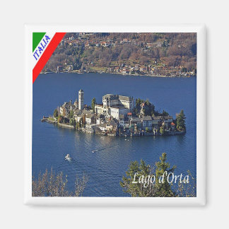 PMT022 LAKE ORTA, Piedmont,イタリア,冷蔵庫 マグネット