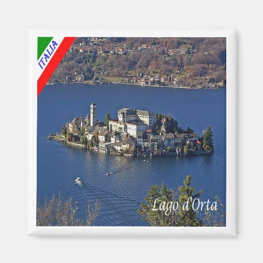 PMT022 LAKE ORTA, Piedmont，イタリア，冷蔵庫 マグネット (正面)