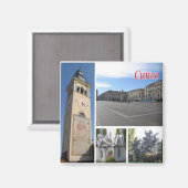 PMT024 CUNEO Mosaic, Piedmont，イタリア，冷蔵庫 マグネット (正面/裏面)